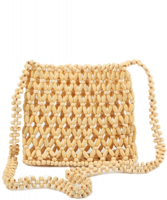 Beaded Designer Crossbody Bag YW-0006 TAN